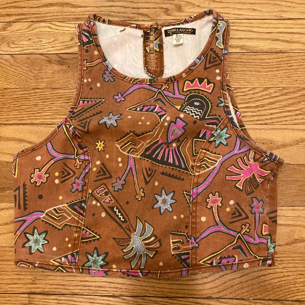 Billabong Designer’s Closet Crop Denim Top Tribal